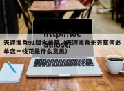 天涯海角91版含羞草（天涯海角无芳草何必单恋一枝花是什么意思）